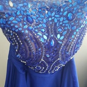 Sherri hill royal blue prom long dress size 4